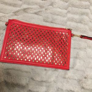 Large Red & Gold Wristlet / Clutch *NWOT*